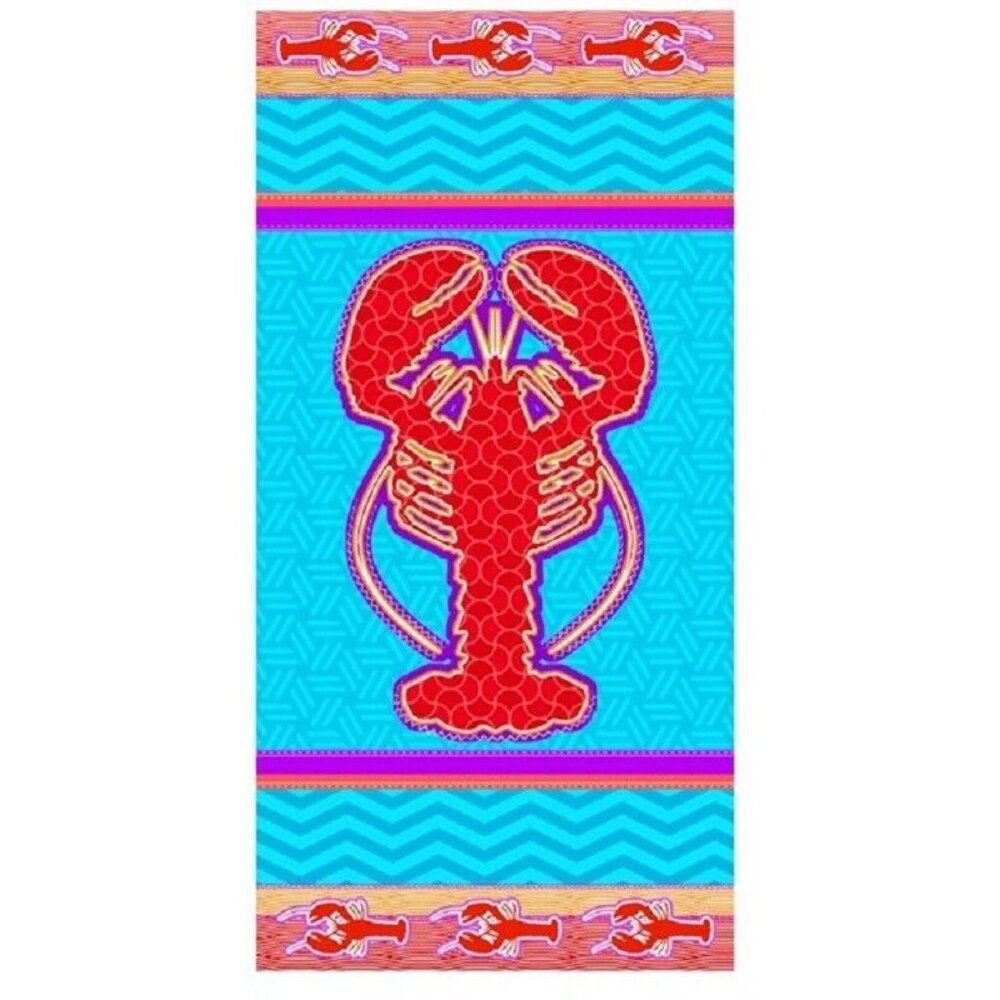 New Lobster Beach Towel Cotton Bath Pool GIFT Ocean Claws Tails Sea Lobsters NIP